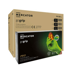 Rękawiczki nitrylowe XL zielone Mercator Gogrip green 50szt karton 10op