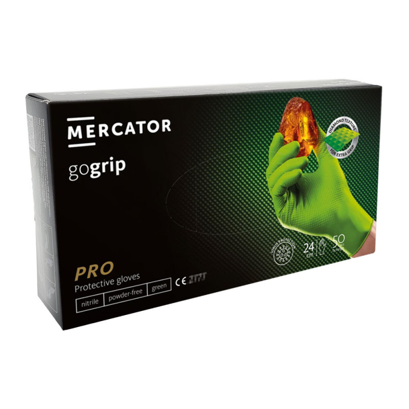 Rękawiczki nitrylowe XL zielone Mercator Gogrip green 50szt