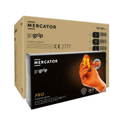 Rękawiczki nitrylowe L pomarańczowe Mercator Gogrip 50szt karton 10op