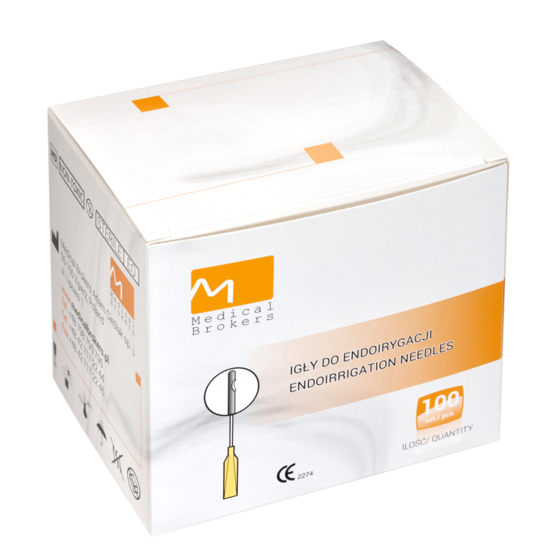 Igły do endoirygacji 30G 0,3mm x 25mm z jednym bocznym otworem MB 100 szt