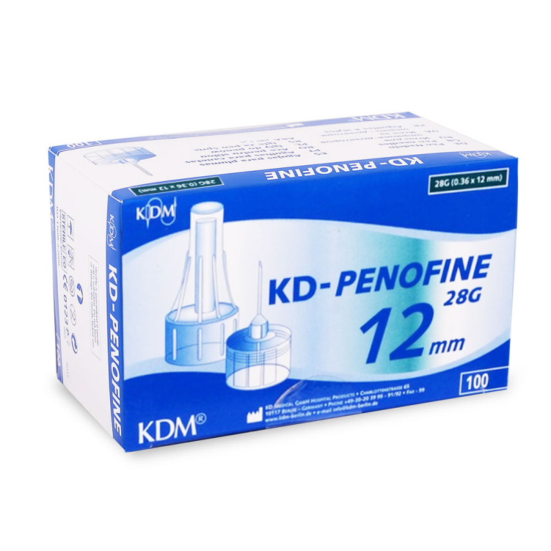 Igły do pen&oacute;w insulinowych 28G 12mm x 0,36mm KDM KD-Penofine 100szt