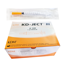 Strzykawka insulinowa z igłą wtopioną 1ml U-100 G30 (0,30X12,7) KD-JECT III 100szt