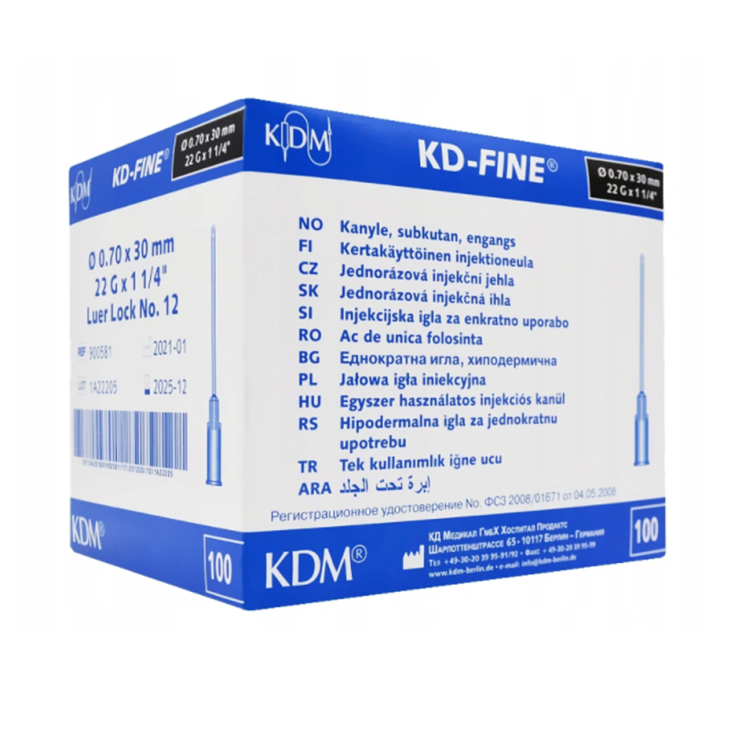 Igły iniekcyjne 26G 0,45mm x 13mm KDM KD-Fine 100szt