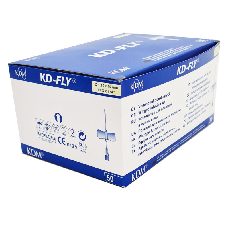 Motylek igła 19G 1,1mm x 19mm KDM KD-Fly 50szt