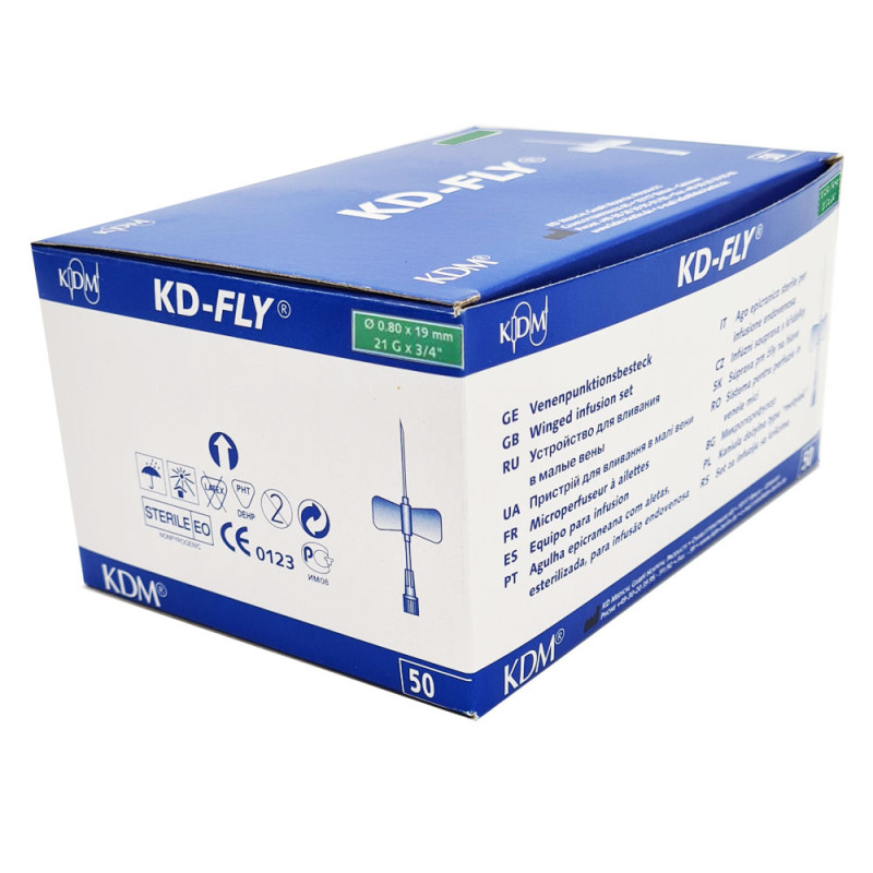 Motylek igła 21G 0,8mm x 19mm KDM KD-Fly 50szt