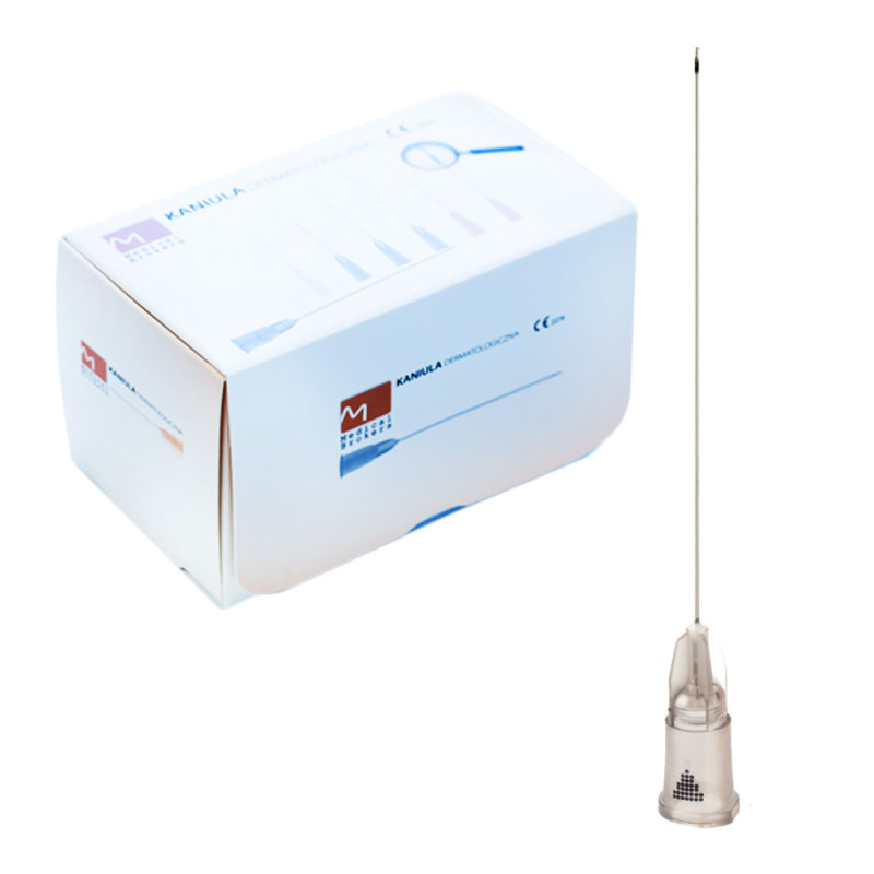 Kaniula dermatologiczna 27G 0,4mm x 50mm MB z igłą ostrą pilotującą 10szt