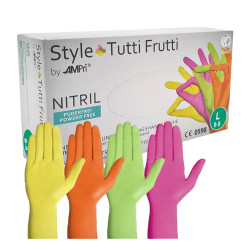 Rękawiczki nitrylowe L kolorowe Ampri Style Tutti Frutti 96sztuk