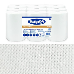 Ręcznik papierowy mini 60m biały 2 warstwy w roli do systemu one-to-one Bulkysoft Premium 9 rolek