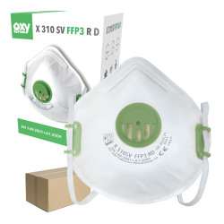 Maska z filtrem ffp3 z zaworkiem Oxyline X 310 SV FFP3 R D kolor biały 360 szt