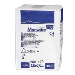 Kompres niejałowy 7,5x7,5 z wł&oacute;kniny 40g Matovlies 100szt torebka papierowa