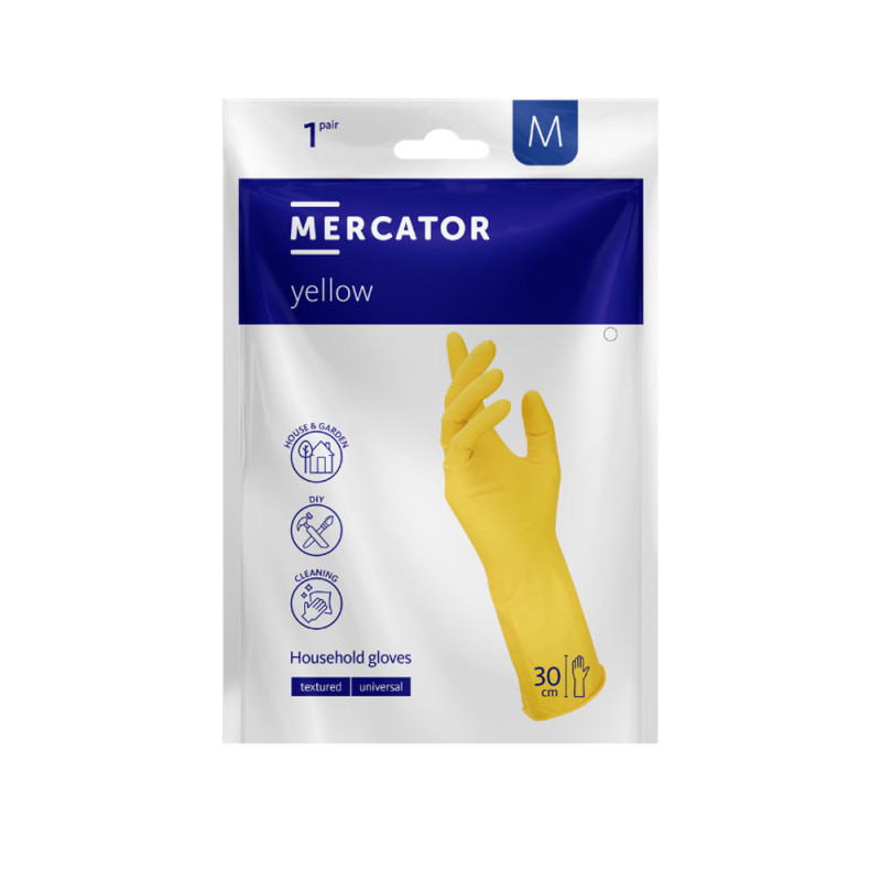 Rękawiczki gumowe M gospodarcze ż&oacute;łte lateksowe Ideall Yellow 1 para