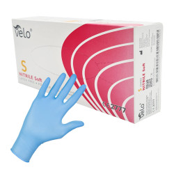 Rękawiczki nitrylowe S niebieskie Velo 100sztuk