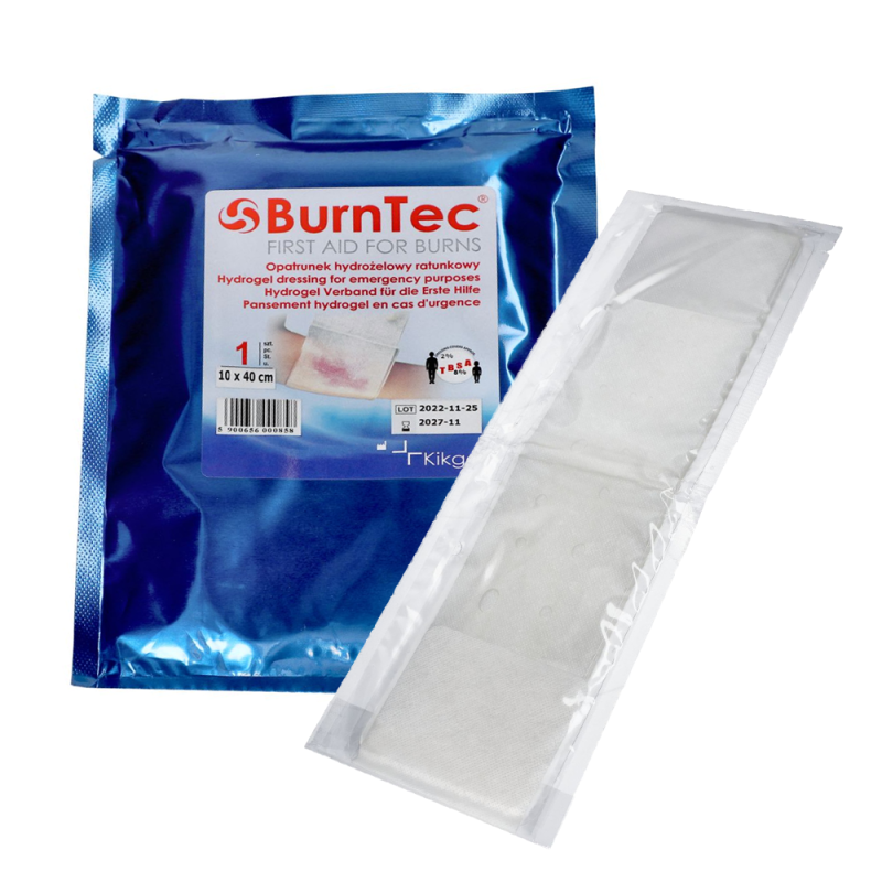 Opatrunek hydrożelowy ratunkowy 10cm x 40cm BurnTec 1szt