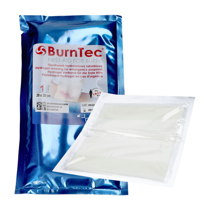 Opatrunek hydrożelowy ratunkowy 20cm x 20cm BurnTec 1szt