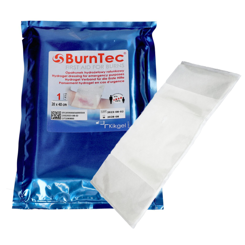 Opatrunek hydrożelowy ratunkowy 20cm x 40cm BurnTec 1szt