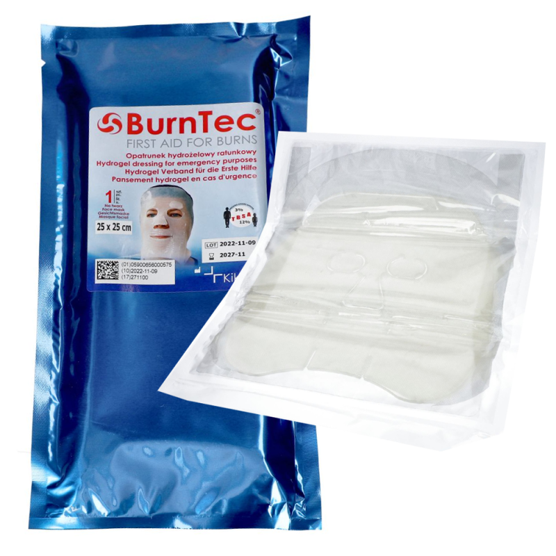 Opatrunek hydrożelowy ratunkowy na twarz 25cm x 25cm BurnTec 1szt