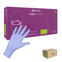 Rękawiczki nitrylowe S fioletowe Mercator Nitrylex Complete 100sztuk karton 10op
