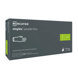 Rękawiczki winylowe S bezpudrowe Mercator Vinylex transparentne 100szt