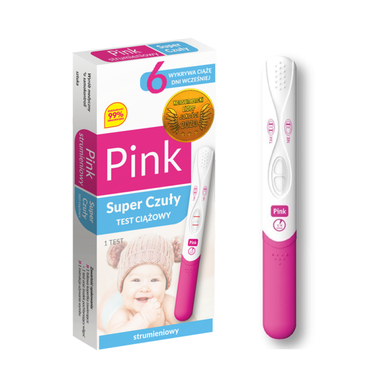 Test ciążowy strumieniowy super czuły Pink 10 ml/U 1szt