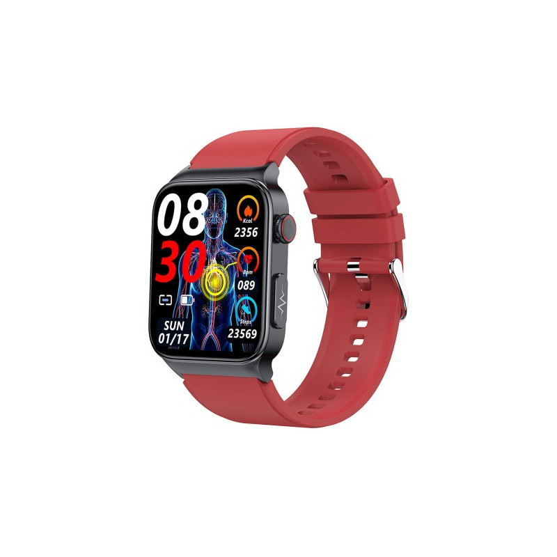 Kardiowatch zegarek EKG i do mierzenia cukru czerwony pasek 1szt