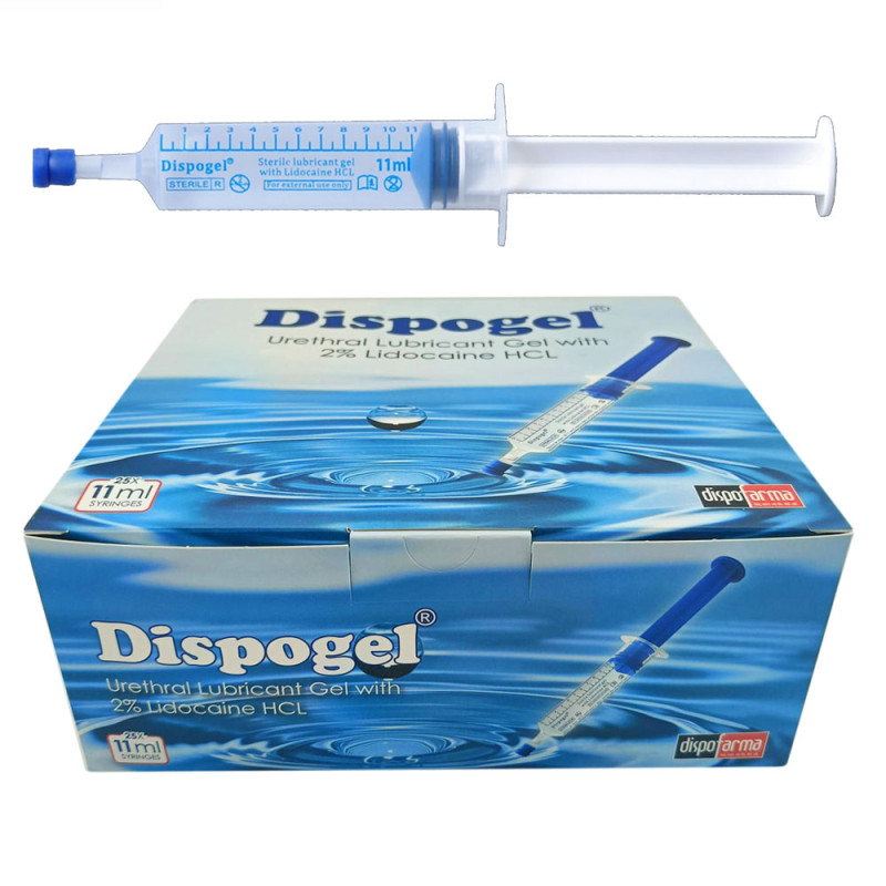 Żel znieczulający z lidokainą 2% do cewnikowania Dispogel 11ml w strzykawce sterylny 25szt