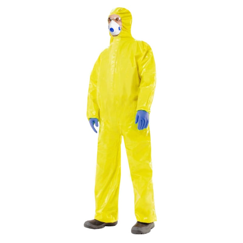 Kombinezon ochronny przeciwchemiczny XXL ż&oacute;łty PE Coverall DF 3000 typ 3 4 5 6 25szt
