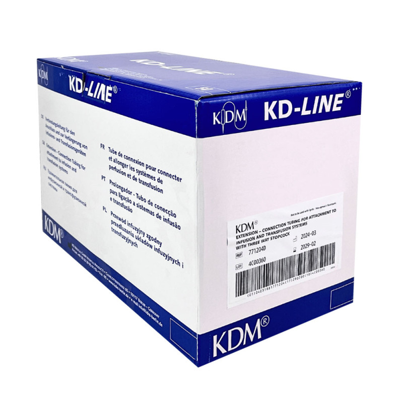 Kranik tr&oacute;jdrożny z przedłużaczem 7cm KD-LINE luer lock średnica 3mm 50szt