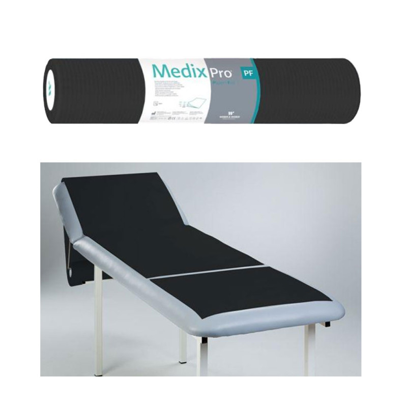 Podkład higieniczny na rolce 50cm x 50cm czarny podfoliowany 54g MedixPro 80szt