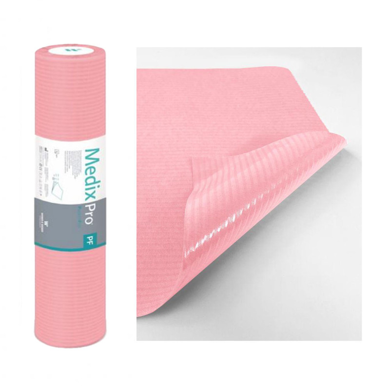Podkład higieniczny na rolce 50cm x 160cm r&oacute;żowy podfoliowany 54g MedixPro 25szt