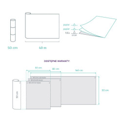 Podkład higieniczny na rolce 60cm x 50cm biały podfoliowany 54g MedixPro 80szt