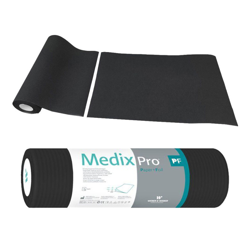 Podkład higieniczny na rolce 33cm x 50cm czarny podfoliowany 54g MedixPro 50szt