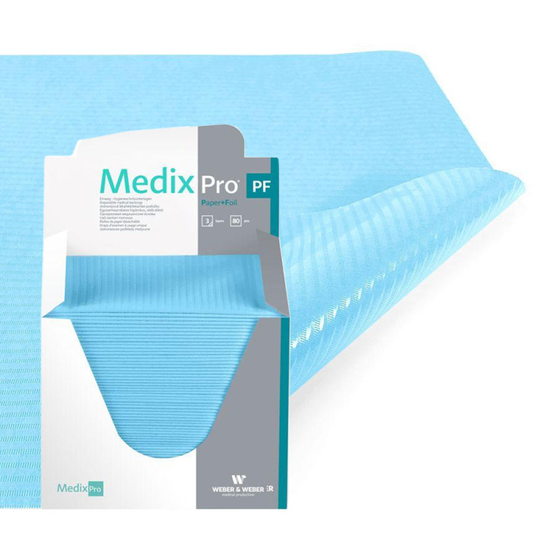 Podkład higieniczny 33cm x 48cm niebieski podfoliowany 54g MedixPro 80szt