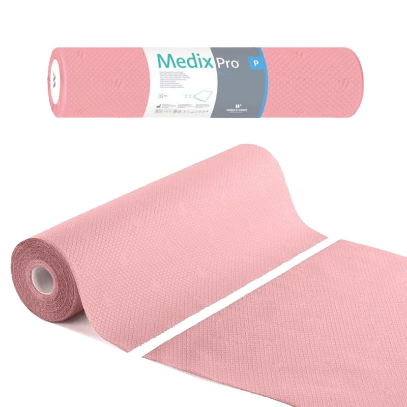 Podkład higieniczny na rolce 60cm x 50cm r&oacute;żowy 36g MedixPro 100szt