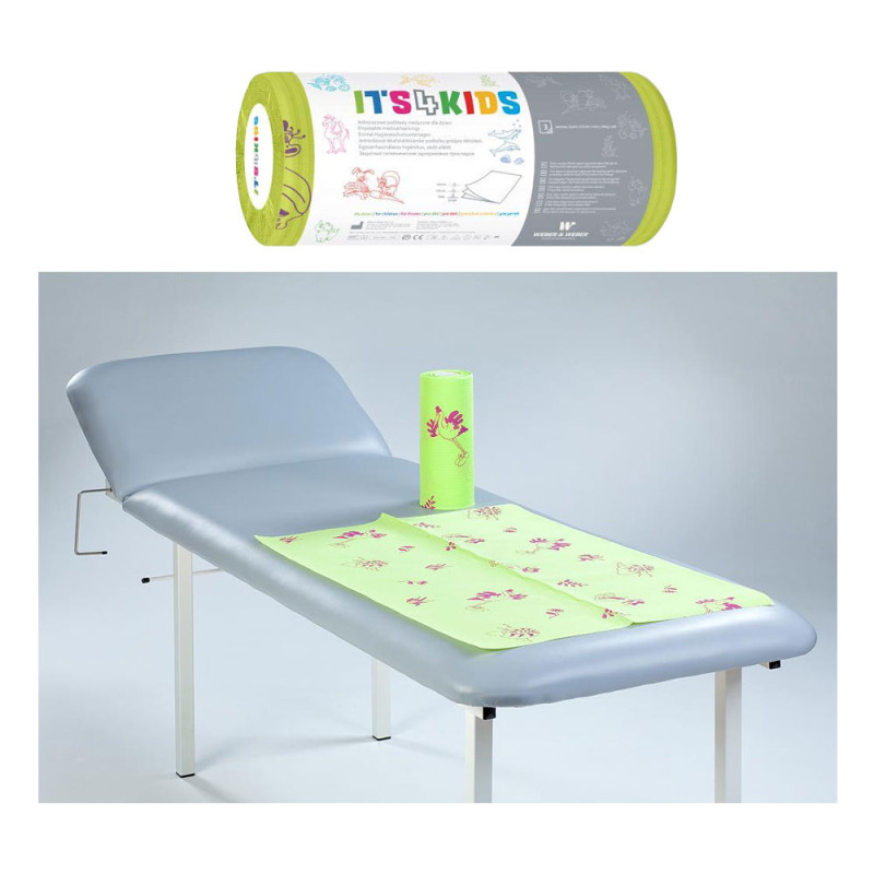 Podkład dla dzieci na rolce 50cm x 80cm limonkowy podfoliowany 54g Its4kids 25szt