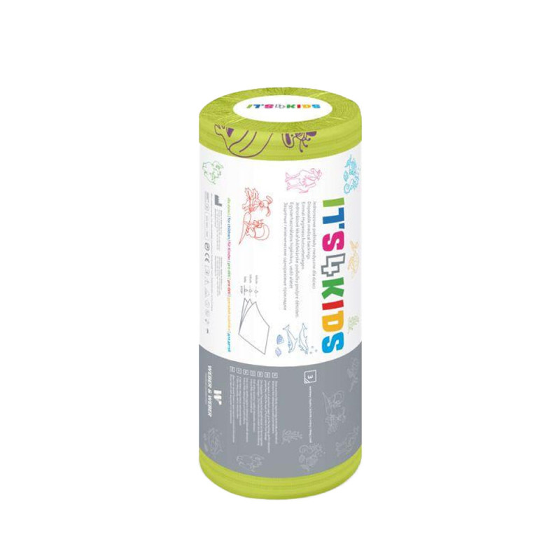 Podkład dla dzieci na rolce 50cm x 80cm limonkowy podfoliowany 54g Its4kids 25szt