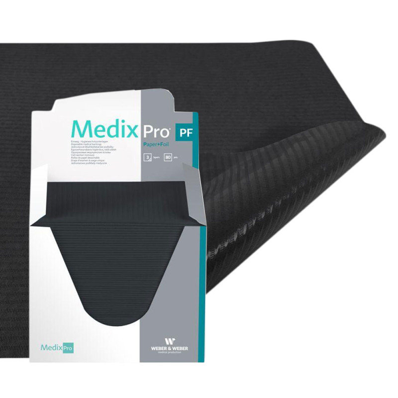 Podkład higieniczny 33cm x 48cm czarny podfoliowany 54g MedixPro 80szt