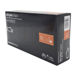 Rękawiczki nitrylowe XL czarne Mercator Nitrylex Black 100sztuk