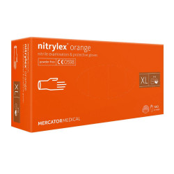 Rękawiczki nitrylowe XL pomarańczowe Mercator Nitrylex Orange 100sztuk