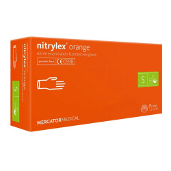 Rękawiczki nitrylowe S pomarańczowe Mercator Nitrylex Orange 100sztuk karton 10op