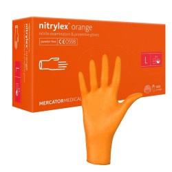 Rękawiczki nitrylowe L pomarańczowe Mercator Nitrylex Orange 100sztuk karton 10op