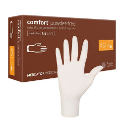 Rękawiczki lateksowe XS Mercator Latex Comfort powder-free bezpudrowe 100szt