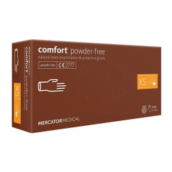Rękawiczki lateksowe XS Mercator Latex Comfort powder-free bezpudrowe 100szt