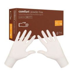 Rękawiczki lateksowe XS Mercator Latex Comfort powder-free bezpudrowe 100szt
