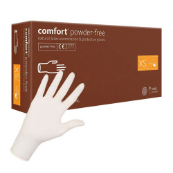 Rękawiczki lateksowe XS Mercator Latex Comfort powder-free bezpudrowe 100szt