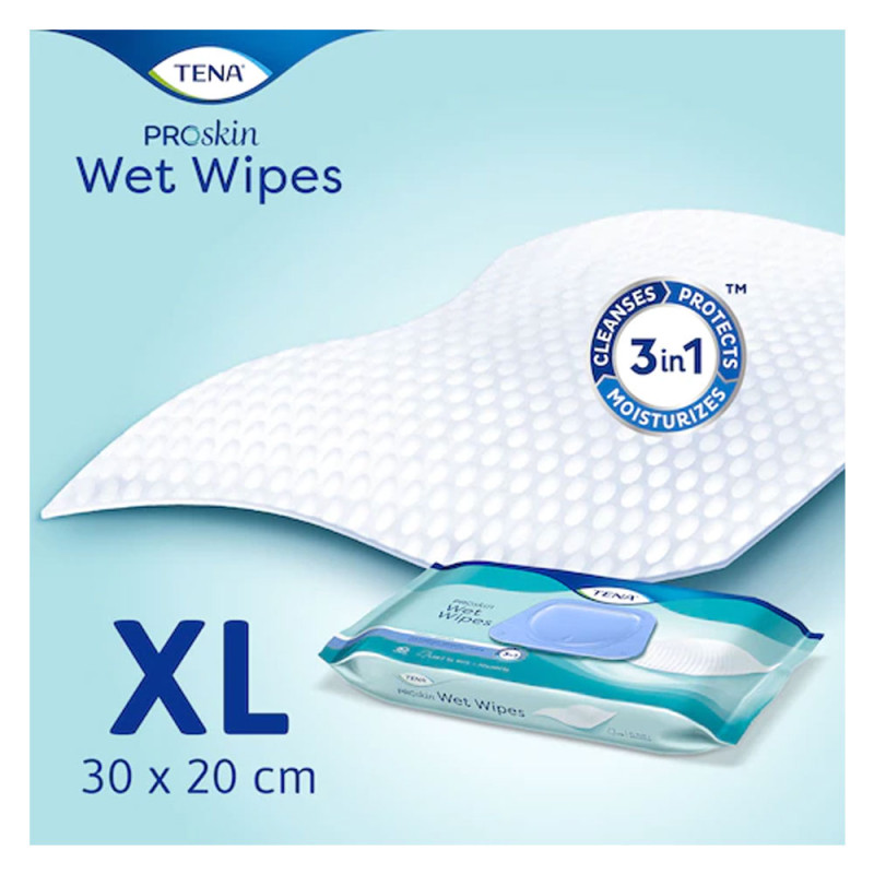 Nawilżane chusteczki do mycia sk&oacute;ry do codziennego stosowania Tena ProSkin Wet Wipes 48szt