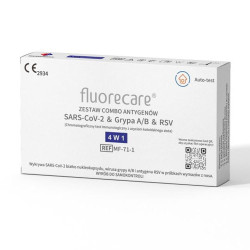 Fluorecare test combo 4w1 wymazowy test na RSV grypa A grypa B sars-cov do samokontroli 1szt