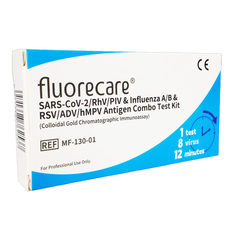Combo test 8w1 na grypa A / grypa B / SARS-COV / RSV / RhV / PIV / ADV / hMPV 1szt