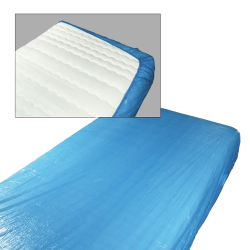 Prześcieradło nieprzemakalne 90cm x 210cm niebieskie z gumką pokrowiec na materac Med Comfort 10szt x 10op
