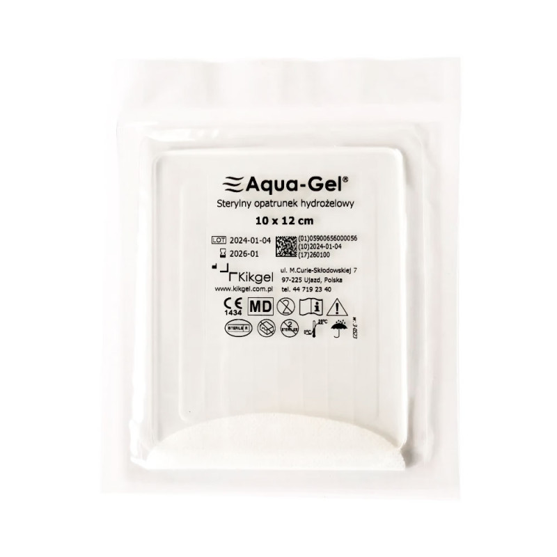 Sterylny opatrunek hydrożelowy Aqua-gel 5,5cm x 11cm do leczenia ran i oparzeń 5szt
