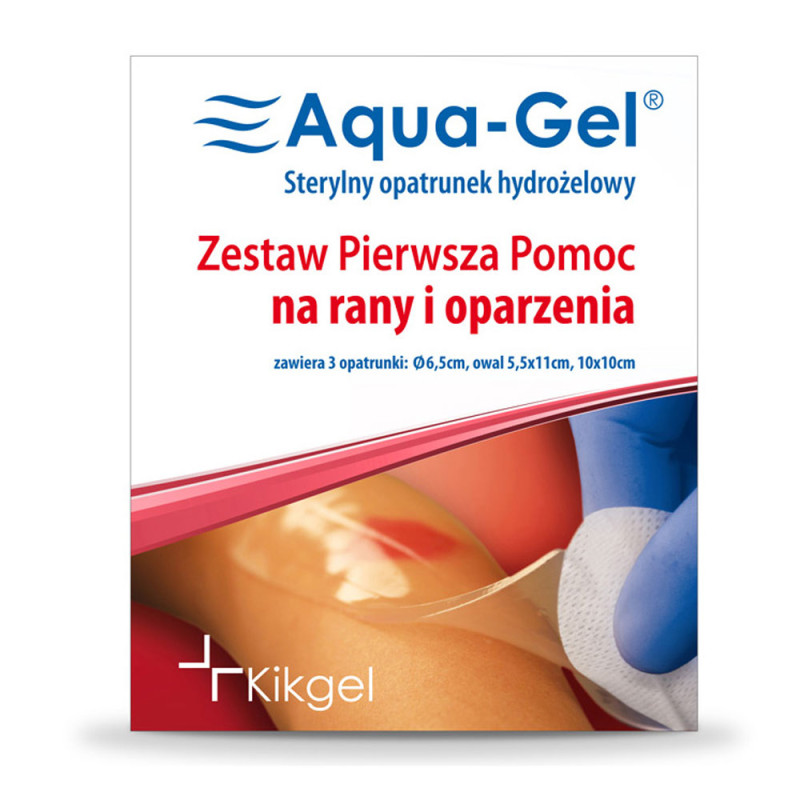 Sterylny opatrunek hydrożelowy Aqua-gel zestaw pierwsza pomoc na rany i oparzenia 1op